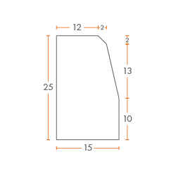 MANUFATTO 12/15 H 25 X 55