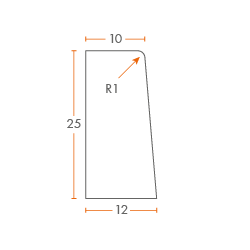 CURVA CORDOLO 10/12 H 25 RAGGIO 50