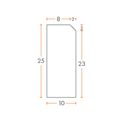 MANUFATTO CURVA 10X25  100 INT.1/4