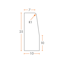 CURVA CORDOLO  8/10 H 25 RAGGIO 50