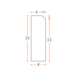 MANUFATTO CURVA  8X25  100 INT.1/4