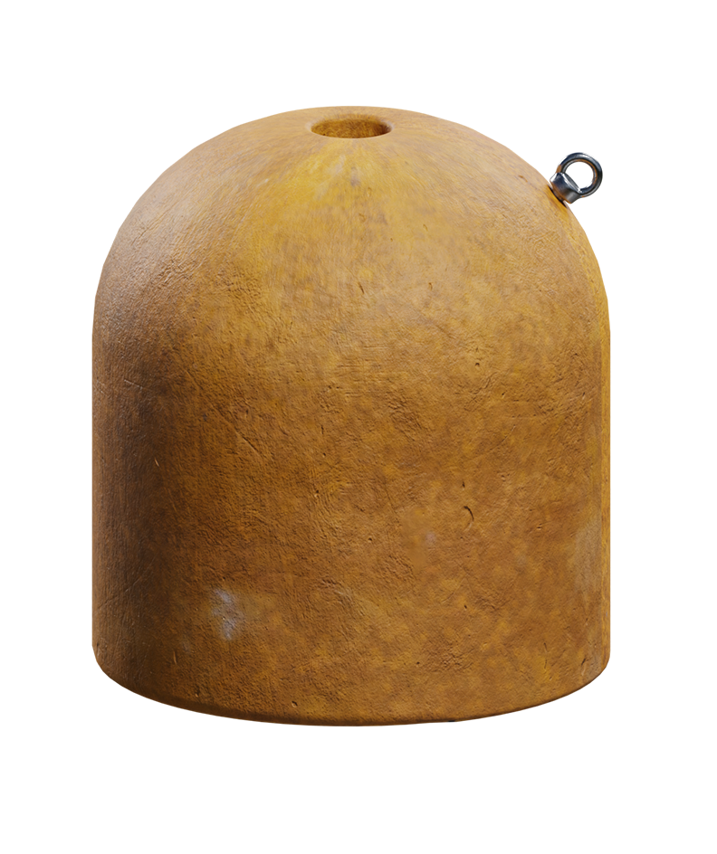 Panettone con golfare verniciato giallo